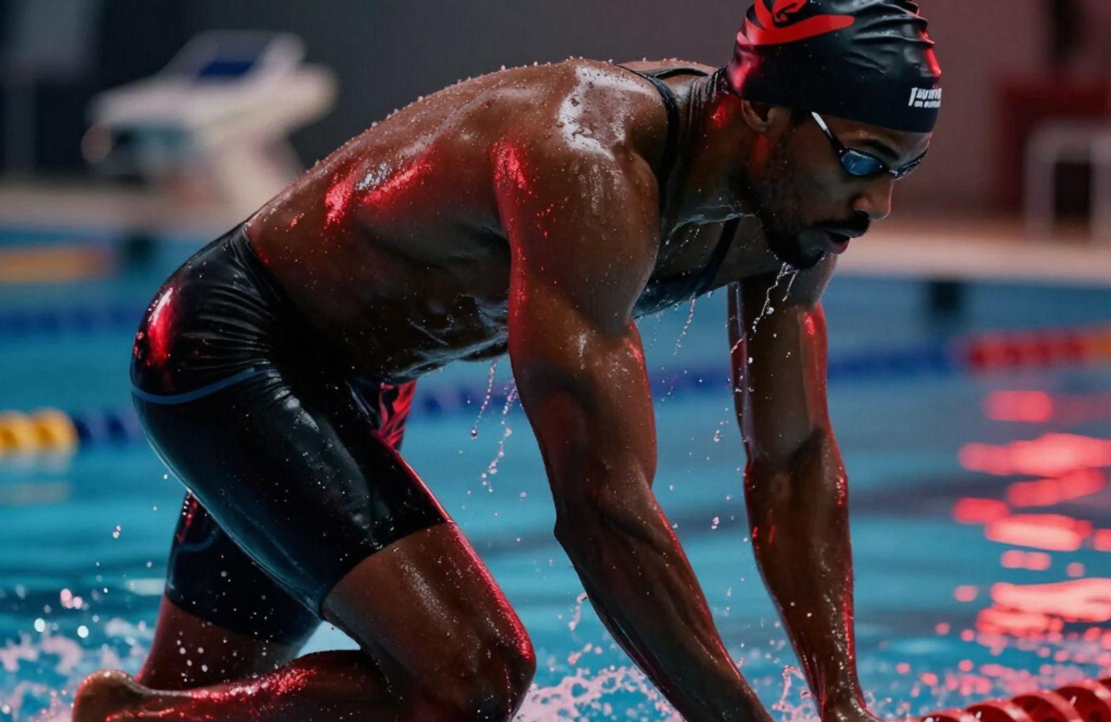 Nageur sortant de l’eau pendant un entraînement SWIMROX